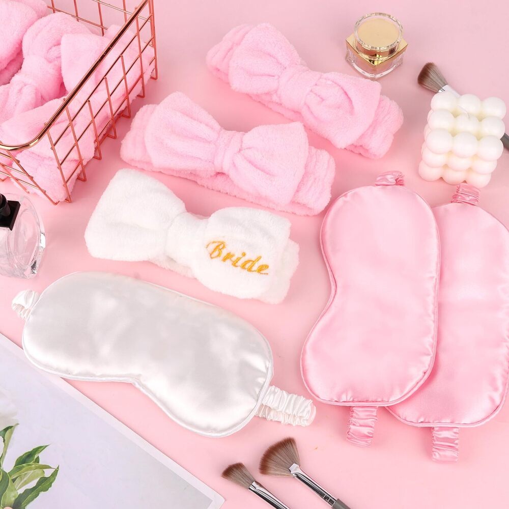 2812 12pcs/set Bow Spa Headbands & Eye Masks - Bachelorette Party Favors - Picture 7 of 7